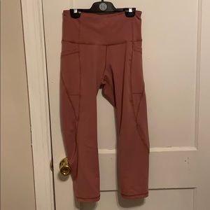 Blush colored crop activewear legging